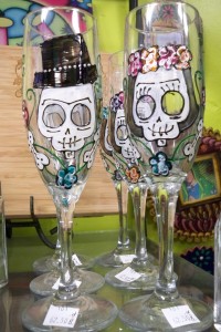 Day of the Dead toasting glasses